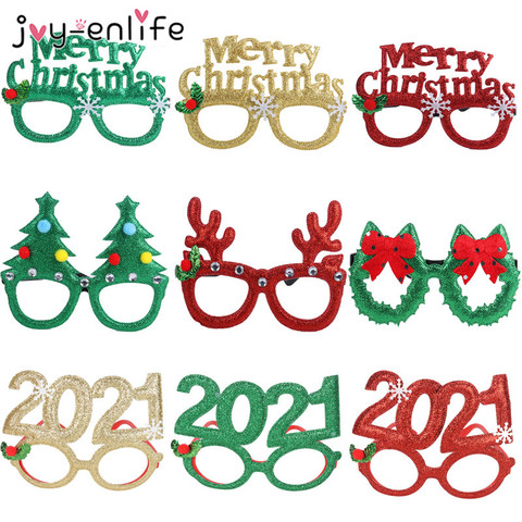 Decoraciones de Navidad 2022 montura de gafas de Navidad adultos niños regalo Santa gafas de muñeco de nieve de Navidad de decoración de Año Nuevo de 2022 Noel ► Foto 1/6