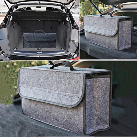 Caja de almacenamiento de fieltro suave de lana para coche, a prueba de fuego, bolsa de maletero, Caja de Herramientas para vehículos, herramientas multiusos, organizador, bolsa plegable para alfombras ► Foto 1/6