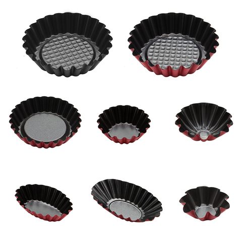 Paquete de 4 moldes para Tartas, Cupcake, Muffin, recipiente de lata, herramienta para hornear, acero al carbono ► Foto 1/6