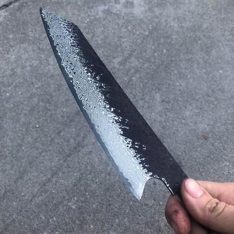 Cuchillo afilado de chef vg10, hoja de acero damasco, material semiacabado, japonés, herramienta de cocina ► Foto 1/6