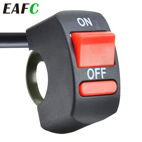 EAFC Universal manillar de la motocicleta Flameout interruptor de botón para Moto Motor ATV bicicleta DC12V/10A negro ► Foto 1/6