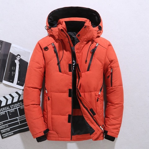 Chaqueta de plumón de alta calidad para hombre, Parkas de invierno para hombre, chaqueta de plumón de pato con capucha para exterior grueso, abrigo de nieve acolchado cálido, M-4XL de gran tamaño ► Foto 1/5