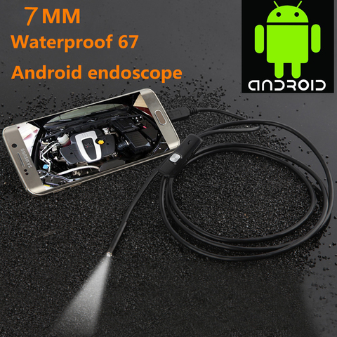 Cámara endoscópica flexible e impermeable, 7mm, IP67, boroscopio, inspección, cámara, Android, PC, Notebook, 6LED, ajustable ► Foto 1/6