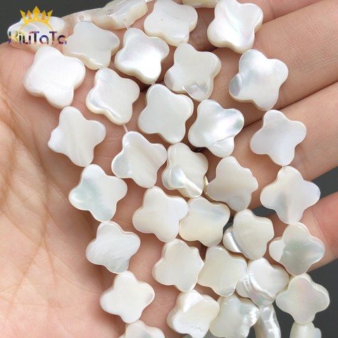 Cuentas de perlas de concha blanca Natural, cuentas espaciadoras sueltas en forma de cruz para fabricación de joyas DIY, pulsera, dijes, accesorios para pendientes de 15 pulgadas ► Foto 1/6