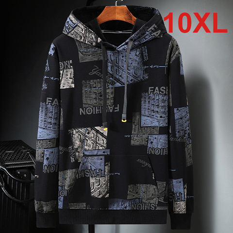 2022 otoño sudaderas con capucha de los hombres 10XL sudaderas gran tamaño Sudadera con capucha de Streetwear moda de talla grande 9XL 10XL Tops sudadera HX503 ► Foto 1/5