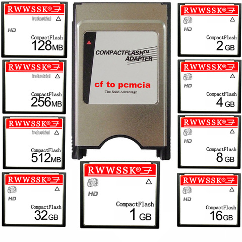 SLC flash compacto tarjeta cf pcmcia 128MB 256MB 512MB 1GB 2GB 4GB 8GB 16GB 32GB + pcmcia para CNC IPC máquina de control numérico ► Foto 1/6