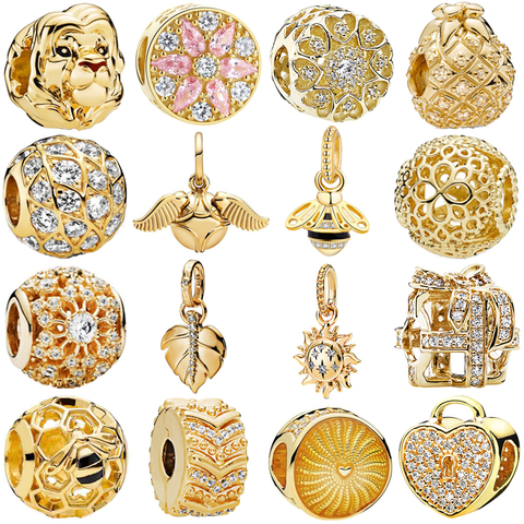 Abalorios de plata de ley 925 en Color amarillo y dorado, charms para pulsera customizable ► Foto 1/1