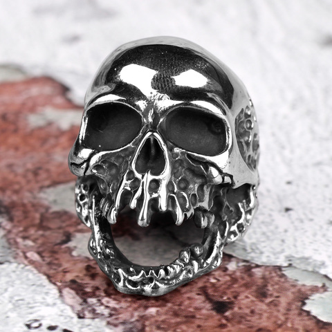 De acero inoxidable hombres anillos dominante diablo calavera estilo Punk Rock gótico para Biker hombre joyas para un novio creatividad regalo venta al por mayor ► Foto 1/6