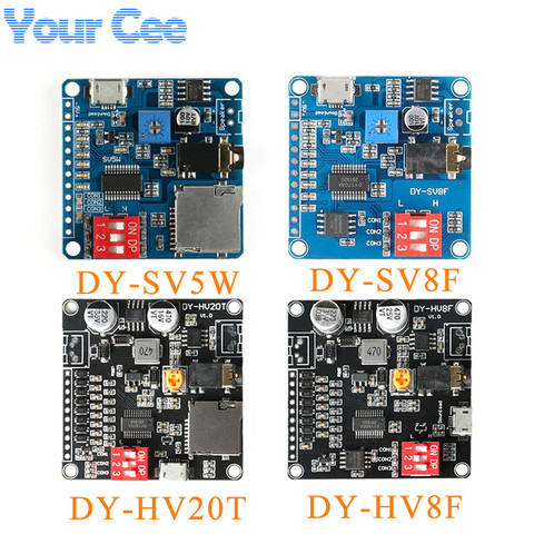 Módulo de reproducción de voz MP3 reproductor de música UART/O gatillo tablero amplificador módulo DY-SV17F DY-SV5W DY-SV8F DY-HV20T DY-HV8F ► Foto 1/6