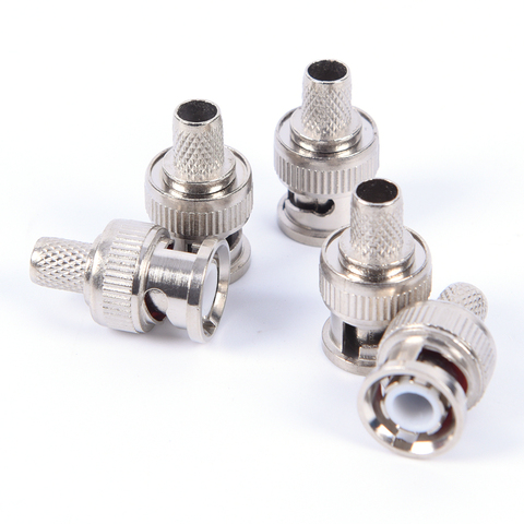 Conectores de crimpado de enchufe BNC para RG58, RG-58, RG59, Cable de antena macho coaxial, 10 Uds. ► Foto 1/6