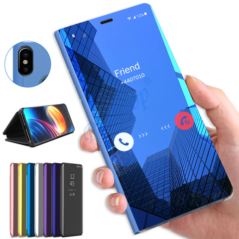 Funda con tapa de espejo para móvil, cubierta protectora para Huawei P20, P30, P10, P9, P8 Lite Pro 2017, Huawei Mate 30, 20 Lite Pro, Nova 6 SE ► Foto 1/6