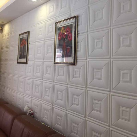 Pegatinas de pared 3D autoadhesivas para techo, papel tapiz de espuma de fondo de TV papel tapiz para sala de estar, dormitorio ► Foto 1/6