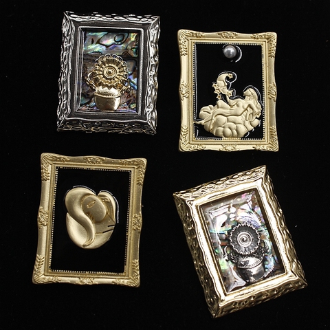 Pintura al óleo de Van Gogh, barroco Retro, Picasso, pintura al óleo, broche de cerámica de alto nivel, viento frío, accesorios para mujer, venta al por mayor, novedad ► Foto 1/6