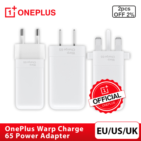 Original OnePlus Warp cargo 65 adaptador de alimentación de la UE nos enchufe de Reino Unido para OnePlus 8T Warp CARGO DE 30 para OnePlus 8 Pro/8/7/T Pro de carga rápida ► Foto 1/6