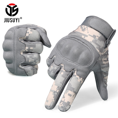 Guantes militares tácticos para hombre, manoplas de camuflaje con pantalla táctil de combate de Paintball, nudillos duros para bicicleta ► Foto 1/6