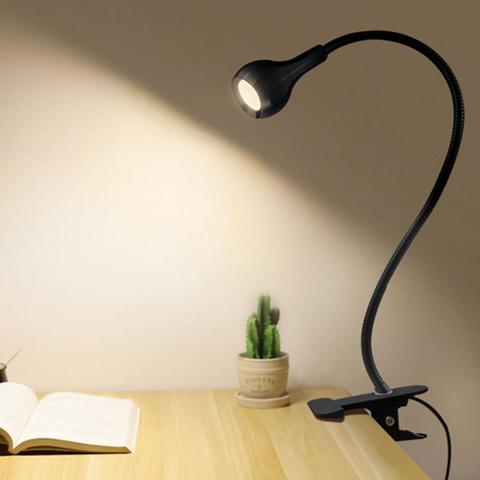 3W noche-lámpara de escritorio USB-luz ojo bombilla con protección leer libro-luces de la tabla de Clip-Lámparas de luces iluminación interior ► Foto 1/6