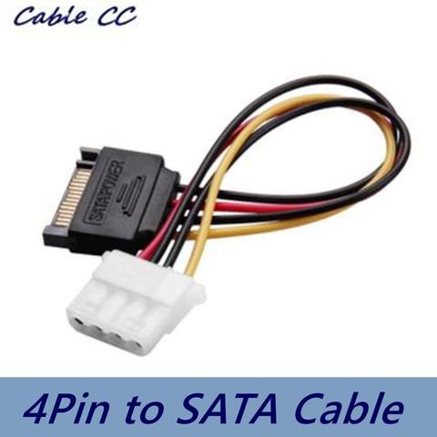 Cable de extensión de alimentación SATA, Serial ATA de 15 pines para Molex IDE de 4 pines, el mejor precio para la fuente de alimentación Madre del disco duro HDD ► Foto 1/5