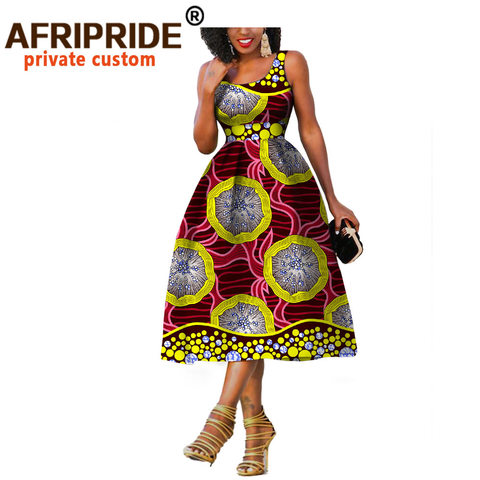 Vestidos africanos para mujer, ropa africana, vestido de verano para mujer hasta la rodilla sin mangas, vestido de fiesta batik A722534 ► Foto 1/6