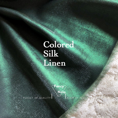 Lino de seda de colores-verde esmeralda, seda brillante luminoso de alta calidad, 150cm de ancho, tela de vestido suave AZ001 ► Foto 1/6