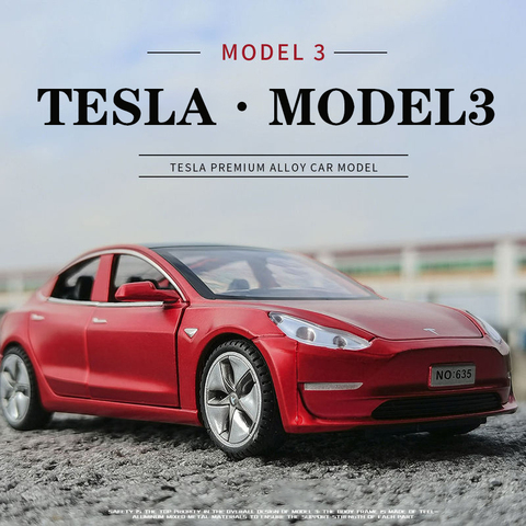 Tesla-modelo X 3 en miniatura para niños, coche en miniatura de aleación fundida, vehículos de juguete, coches de juguete, Chico, regalos, 1:32, novedad de 2022 ► Foto 1/6