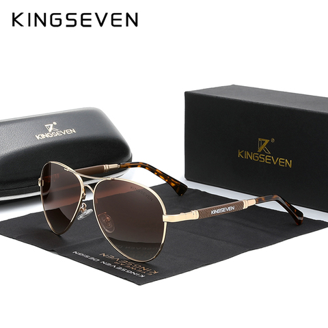 KINGSEVEN-gafas de sol polarizadas para hombre y mujer, lentes de sol de aleación de titanio, con espejo de piloto, 2022 ► Foto 1/5