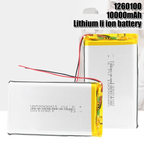 Batería de litio recargable Lipo li-po 3,7, 10000 V, 1260100 mAh, con PCB, baterías de polímero de litio de repuesto para tableta y DVD ► Foto 1/6