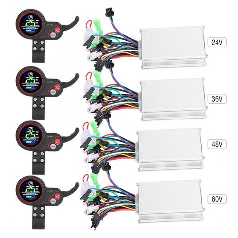 Controlador de bicicleta eléctrica resistente al agua, Panel de Control con pantalla LCD y interruptor de cambio, 24V/36V/48V/60V 250W/350W ► Foto 1/6