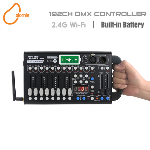 ¡Promoción! MINI controlador inalámbrico DMX 192, equipo de DJ alimentado por batería, consola DMX512 para reflectores con cabeza de rotación, Luz ► Foto 1/6