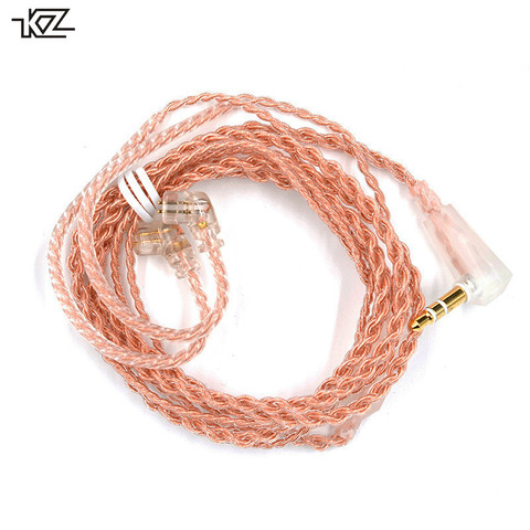 KZ ZSN Pro-Cable de cobre libre de oxígeno para auriculares, color rosa y dorado, Original, 2 pines, 0,75mm, para KZ ZSN AS12 ZS10 Pro ► Foto 1/6