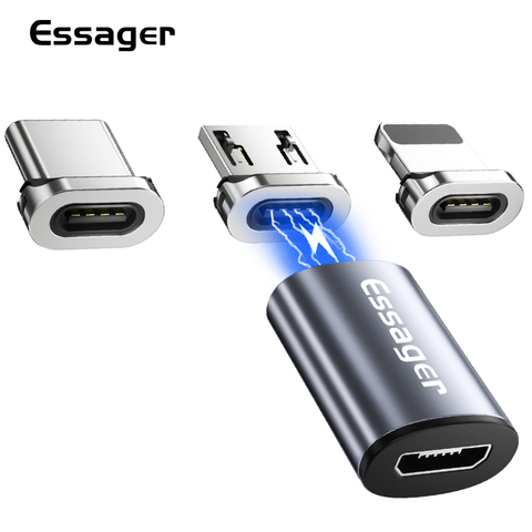 Essager magnética Micro USB adaptador imán Micro USB hembra a tipo C hombre convertidores para iPhone Xiaomi Samsung conector de Cable ► Foto 1/6