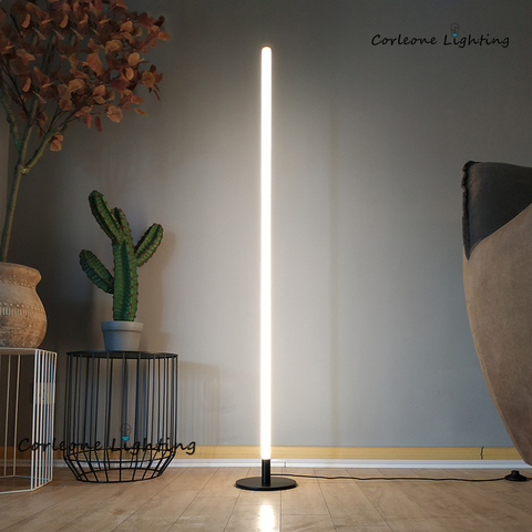 Lámpara LED moderna de esquina para suelo, Líneas geométricas simples, soporte de sable de luz de 360 grados, decoración nórdica, luces para el hogar ► Foto 1/6