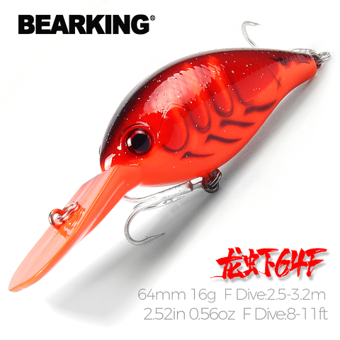 Modelo de Bearking, A + señuelo de pesca manivela 64mm 16g 6 colores para elegir buceo 2,5-3,2 m. Aparejos de pesca cebo duro ► Foto 1/6