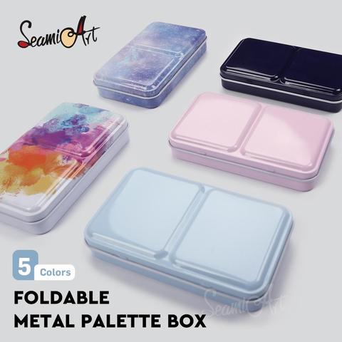 SeamiArt mitad Pan bandeja de acuarelas pinturas de la caja de la lata de paleta vacía pintura de pintura bandeja caja de pintura suministrar ► Foto 1/1