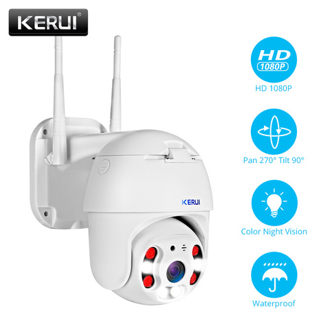 Entrega local KERUI-cámara IP impermeable para exteriores, inalámbrica, 1080P, 2MP, 4X, PTZ, WiFi, domo de velocidad, CCTV, vigilancia con adaptador de corriente de 3 metros ► Foto 1/6