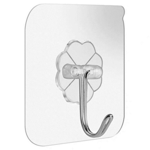 Colgadores de pared de puerta autoadhesivos transparentes, ganchos de succión de alta carga, ventosa de taza para cocina y baño, 6x6cm, 10/5 Uds. ► Foto 1/6