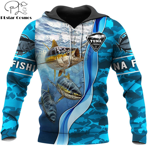 La pesca del atún 3D completamente estampado sudaderas con capucha Harajuku Streetwear Sudadera con capucha Casual Unisex Jersey chaqueta de otoño chándales KJ0125 ► Foto 1/6