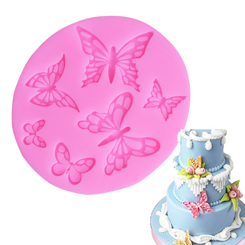 En forma de mariposa Fondant pastel molde de silicona encaje patrón molde para hornear herramientas de cocina para hornear azúcar decoración para galletas ► Foto 1/5