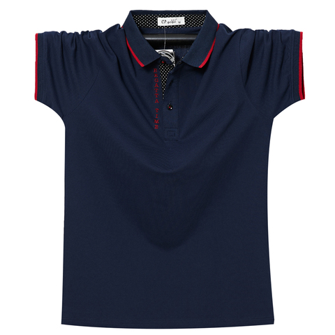 Polo de algodón clásico para hombre, Polo masculino de talla grande 6XL, 5XL, XXXXL, polos sólidos, informal ► Foto 1/6