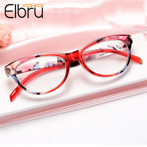 Elbru-gafas de lectura tipo ojo de gato, gafas de lectura para presbicia ligeras para mujeres 1,0 1,5 2,0 2,5 3,0 3,5 4,0, gafas para presbicia ► Foto 1/6