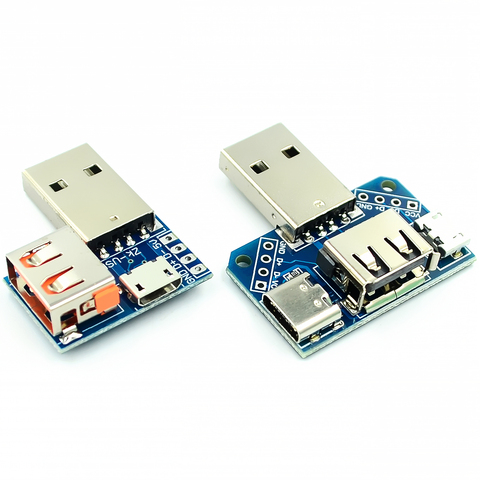 Conector USB macho a USB tipo c Micro USB hembra USB 2,54-4 P Placa de prueba de transferencia adaptador USB placa XY-USB4 ► Foto 1/4