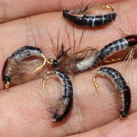 Señuelo de pesca Artificial de Ninfa para trucha, cebo para insectos, señuelo de gusano para pesca, nuevo, n. ° 12, 1 unidad ► Foto 1/6