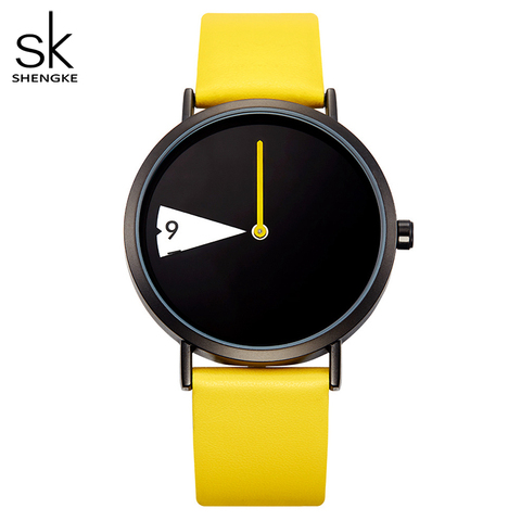 Reloj de pulsera de cuarzo SHENGKE para Mujer, Reloj creativo de lujo a la moda para Mujer, relojes de Marca Top, Reloj de cuero para Mujer ► Foto 1/6