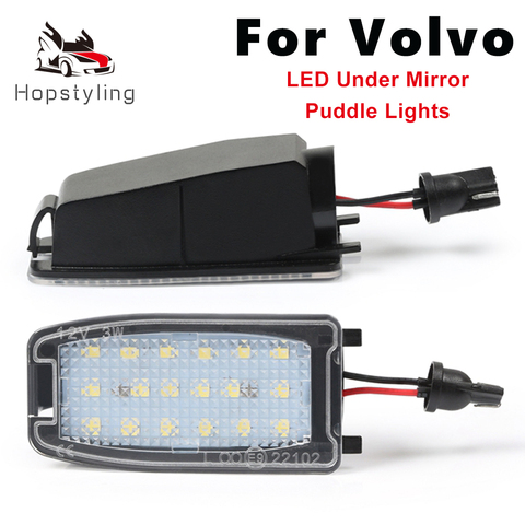 Luces LED de suelo para espejo retrovisor de coche Volvo, luces LED para colocar debajo del suelo, para modelos S60, S80, V70, XC70 y XC90, por Uds. ► Foto 1/6