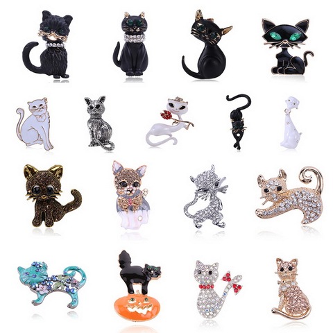 Broche de gato misterioso, accesorios de Jersey y gato negro, broche para fiesta, broche ► Foto 1/6