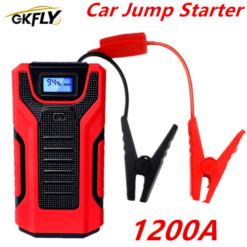 GKFLY-arrancador de batería de coche, dispositivo de arranque Banco de energía de batería, 1200A, 12V, cargador de emergencia de gasolina y diésel para elevador de batería de coche ► Foto 1/6