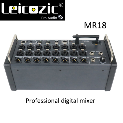 Leicozic MR18 18 consola mezcladora Digital de entrada para tabletas iPad/Android con 16 PRO preamperios, Wifi integrado y USB multicanal ► Foto 1/6