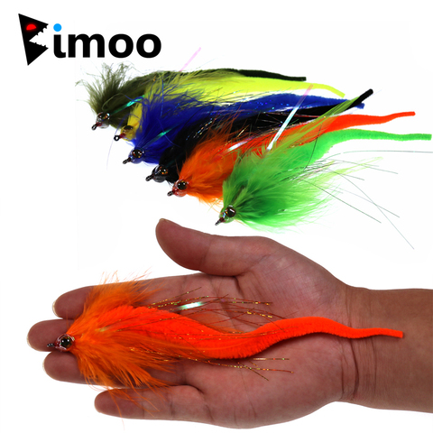 Bimoo 1PC dragón cola Pike serpentinas bajo Pike señuelo de pesca Muskie volar agua salada Baitfish de pesca Dragontail moscas ► Foto 1/6