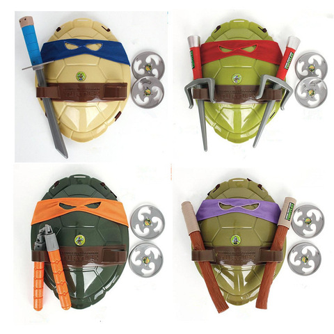 Película de Anime de dibujos animados Ninjas de juguete figura de acción de las tortugas armadura armas Leo Raph Mikey DonFigure Cosplay Shell accesorios para el regalo de los niños ► Foto 1/6