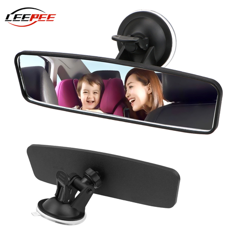 Espejo retrovisor del coche para bebés y niños, espejo de maquillaje giratorio Interior, gran angular, ventosa, accesorios universales ► Foto 1/6