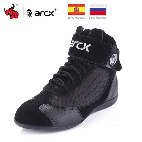 ARCX de la motocicleta botas Moto botas de montar de cuero genuino de vaca Moto Biker helicóptero Cruiser Touring tobillo zapatos de zapatos ► Foto 1/6